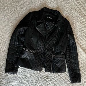 Guess Faux Leather Black Jacket